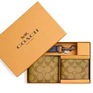NWT Coach Boxed 3 In 1 Wallet Gift Set In Colorblock Signature Canvas